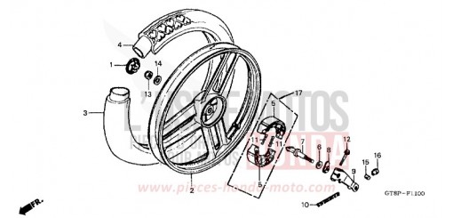 REAR WHEEL (1) PK50P de 1993